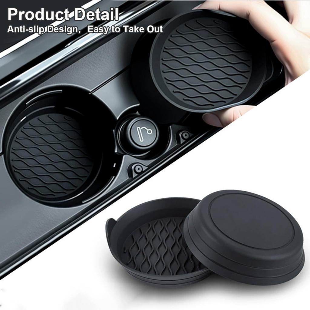 Non-Slip Car Cup Holder Coasters, Universal Waterproof Cup Mat for Vehicle Interior