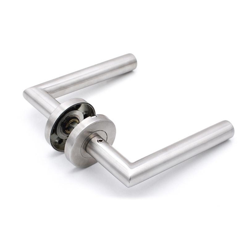 Door Lever Set with Handles & Concealed Keyhole Steel Key Locking Door Handle Round Door Handle for Interior Security