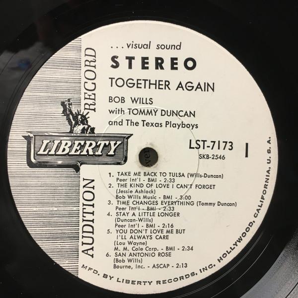 LP Record BOB WILLS, TOMMY DUNCAN - Together Again LST7173 LIBERTY 1960 US Music Others Used