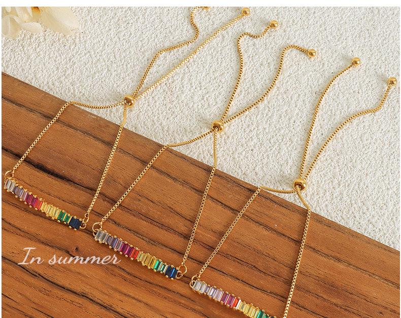 Colorful Retro Baroque Zircon Anklet, Titanium Steel, 18K Gold, Non-Fading Hip Hop Jewelry for Women