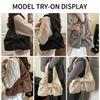 Corduroy Shoulder Bag Girly Dumpling Tote Bag Bow Print Bag Soft For Shopping Decorative Matching Piece Daily Commuting