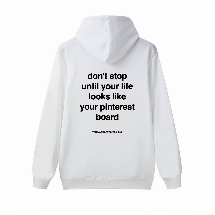 Don't stop Hoodie Loose Plus Hoodie, Kangaroo Pocket Letter Hoodie