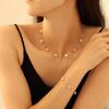 Women's Multi-Color Natural Stone Clavicle Necklace & Bracelet Set - Light Luxury Feel, Stainless Steel