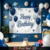 Party Backdrop Happy Birthday Birthday Blue White Photo Booth Background Front Door Decor