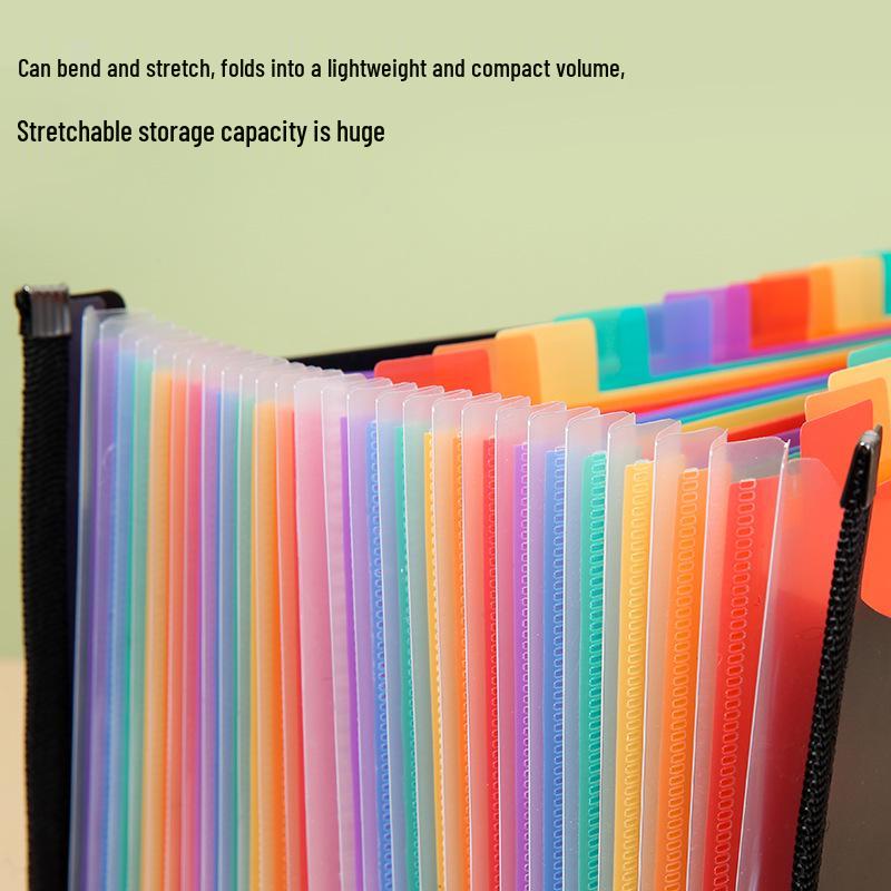 Multi-Color Rainbow Accordion A4 Document Storage Folder