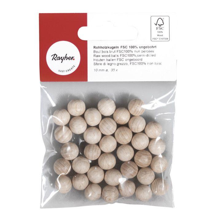 Träbult - 100% FSC - 10 mm - Oborrad - Förpackning med 35 stycken - Beige