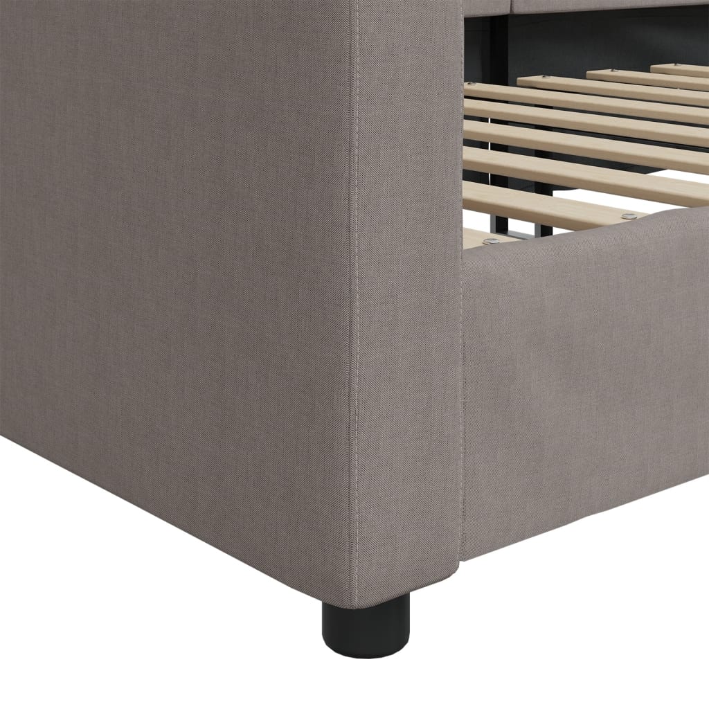 Vidaxl Sofa with Sleeping Function, Taupe Color, 90X200 Cm, Upholstered In Fabric