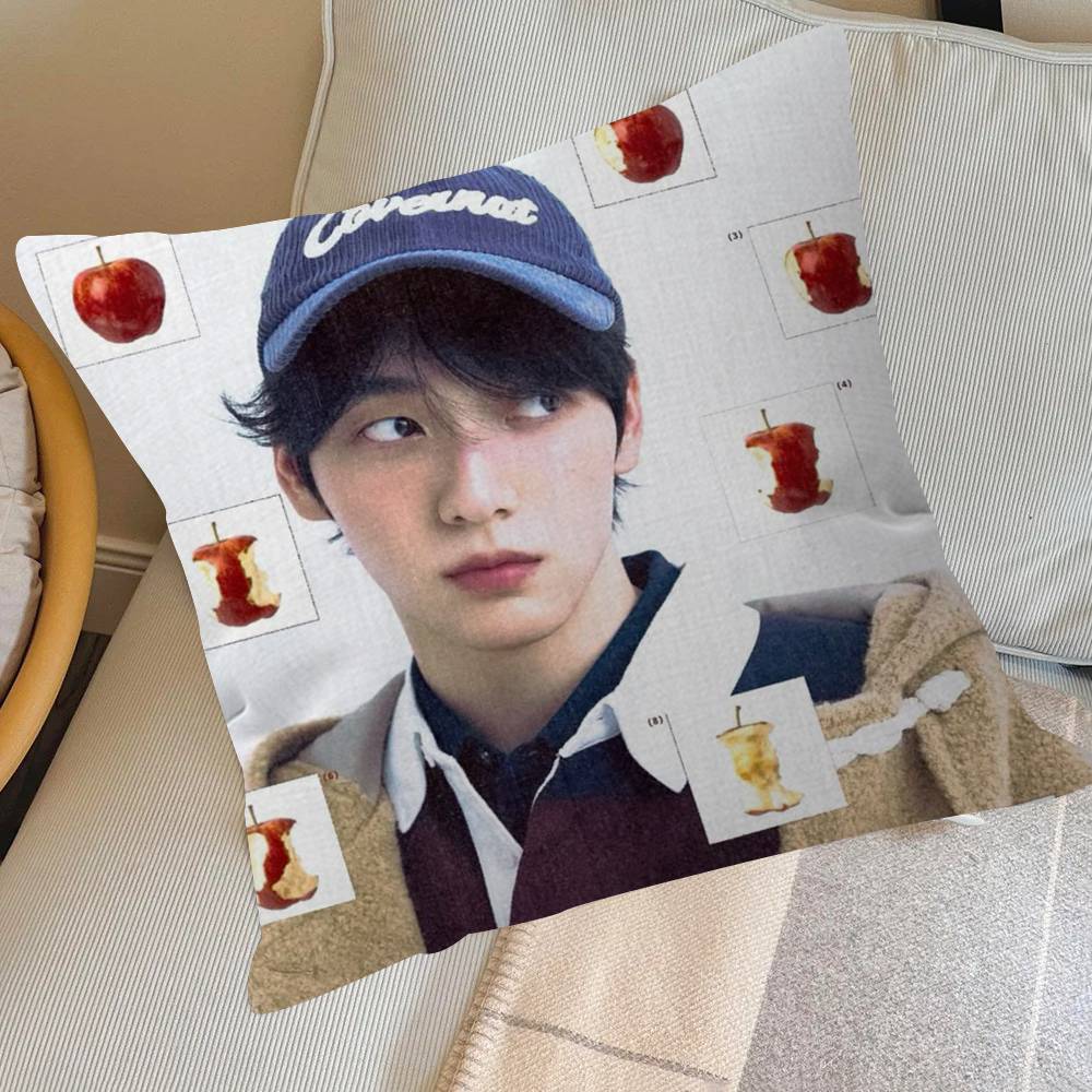 Kpop Group TxT Soobin   Office Cushion Pillowcase Car Cushion Cover45X45CM Lumbar Pillowcase Sofa Pillowcover
