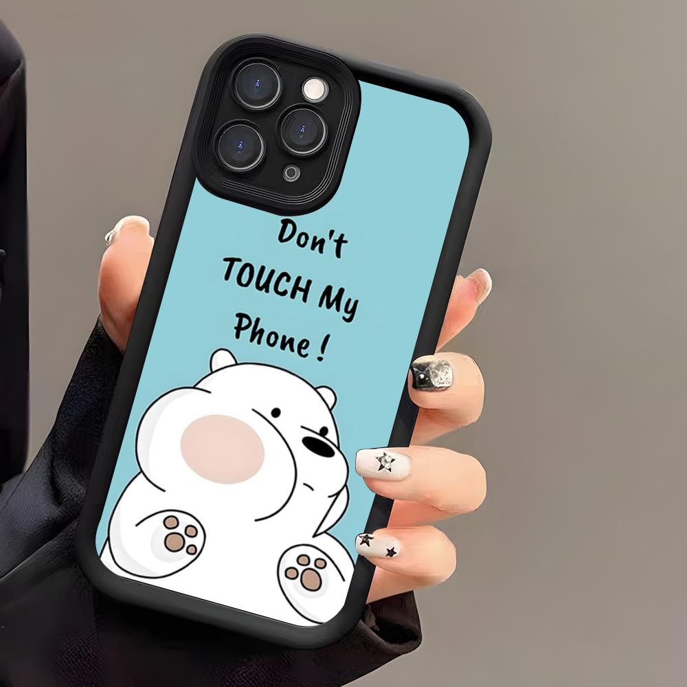 Ice Bear Phone Case For IPhone 17 Air 16 E 15 14 Plus 13 12 11 Pro Max Black Sky Eye Stepped Protective Case