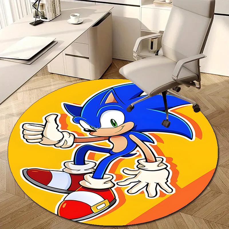1pc Sonic2 Design Printed Area Round Carpet for Bedroom Living Room Home Decor Rugs Mat Non Slip Mat Rug for Bedside