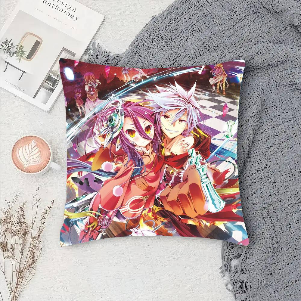 Anime NO GAME NO LIFE Pillow Case Sofa Cushion Cover Room Home Decoration