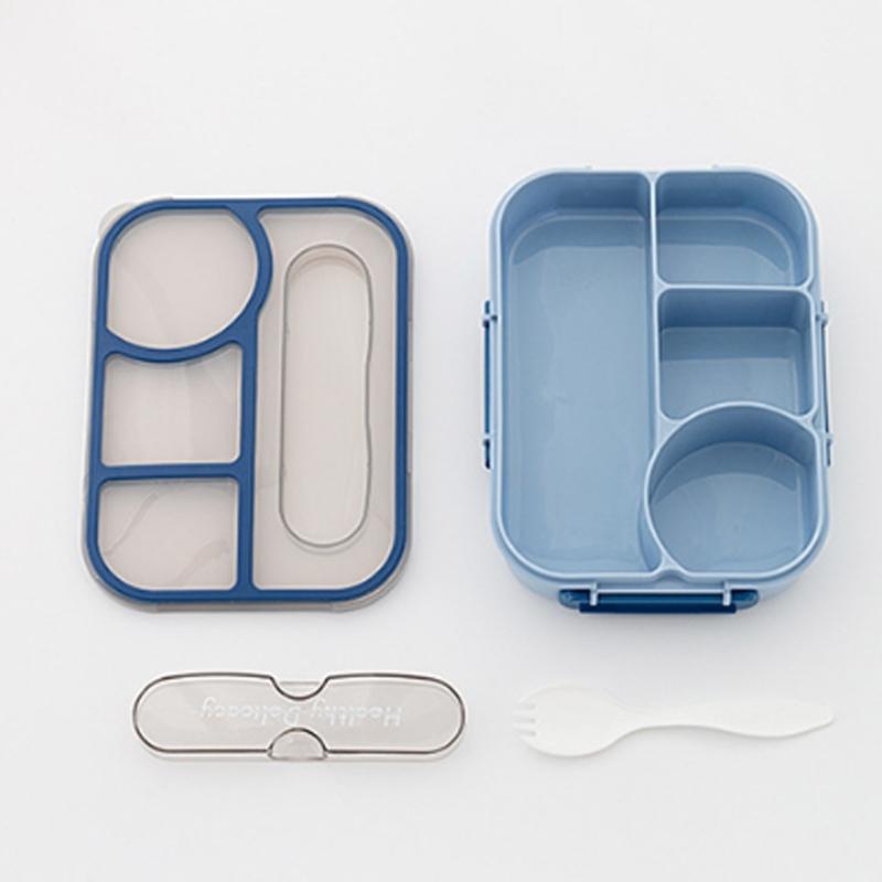 Insulated Bentos Container With 4 Sections 1100ML Microwave Safe Leak Proof Seal Portable Lunch Box For Commuters