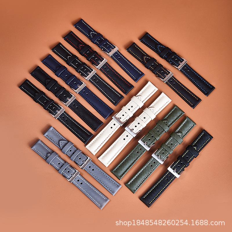 Nylon Sticker Leather Strap Suitable 19/21/23 Mm Smart Strap Bracelet Soft Strap