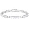 KRKC&CO Tennis Bracelet, Sterling Silver 925, Princess Cut Zirconia, 2/3/4mm, Women's Bracelet, 14K White Gold Plated, 4-Prong Setting, CZ Diamond, Sp