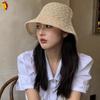 Knitted Hat Spring Basin Pure Color Caps Linen Bucket Hat Korean Style Caps Female Hats Sun Hat