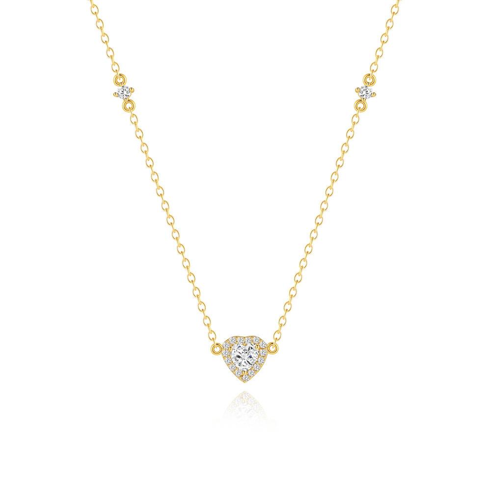 Colier Versatil la Modă din Argint Sterling S925 pentru Purtare Zilnică, Dragoste, Diamante Complete, Grad de Lux, Modă, Lanț pentru Claviculă