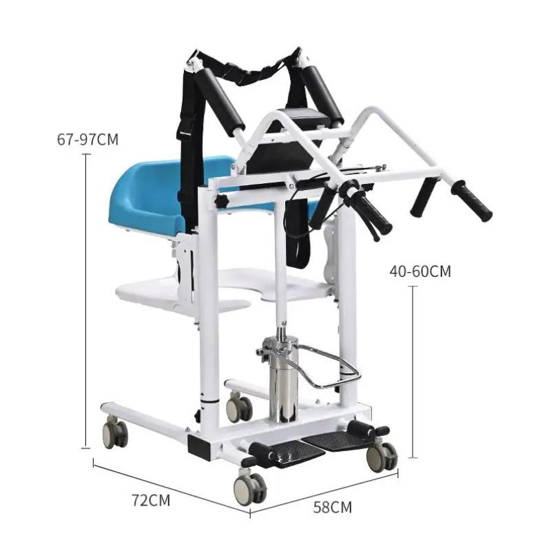 Multifunktioneller Toilettenstuhl für ältere Menschen, Patientenlifter-Transferstuhl, hydraulischer Transferstuhl für ältere Menschen, Rollstuhl