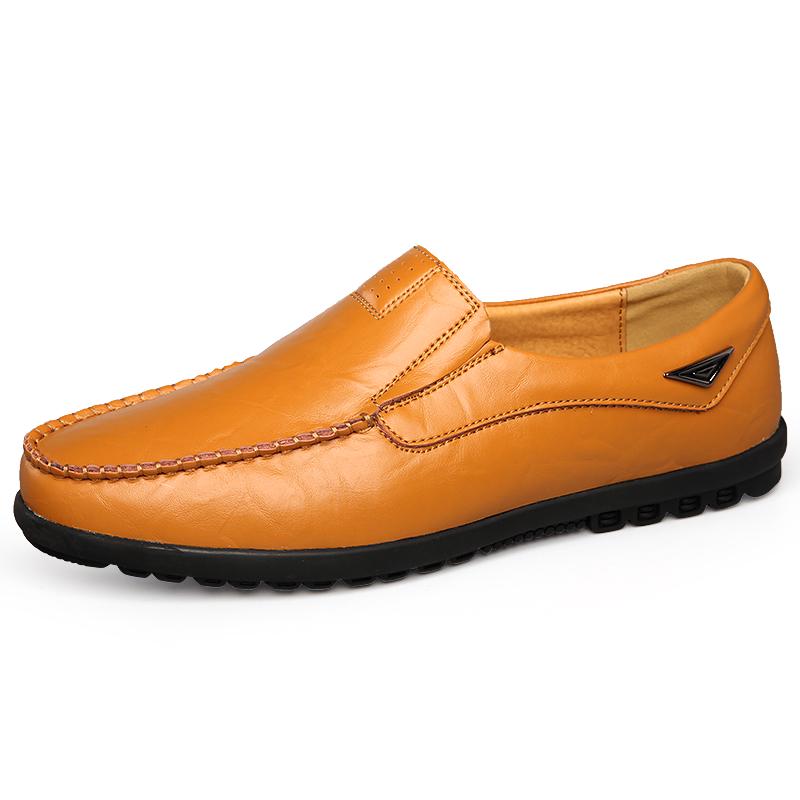 Zapatos de cuero de alta calidad para hombre, mocasines suaves, mocasines planos de marca de moda.