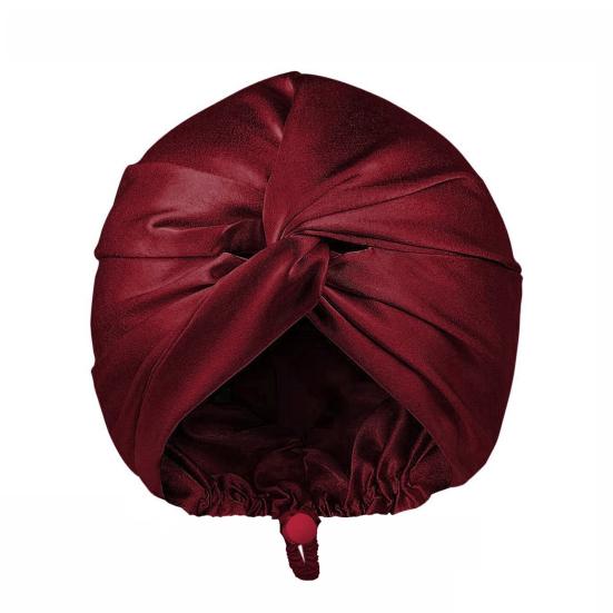 Hair Care Hat Double Layer Imitation Silk Sleep Hat Back Adjustable Buckle Turban Hat Solid Color Home Headwear