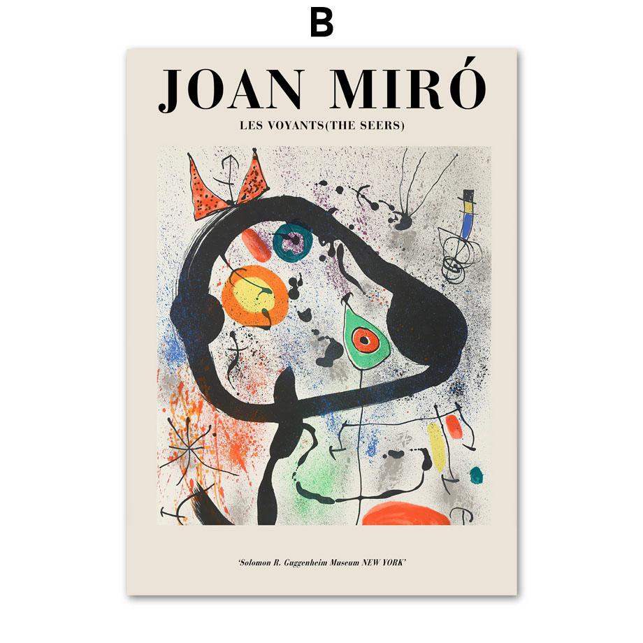 Abstract Joan Miro Wall Art Canvas Painting Gallery Nordic Posters And Prints Museum Exhibition Decor Pictures For Living Room
