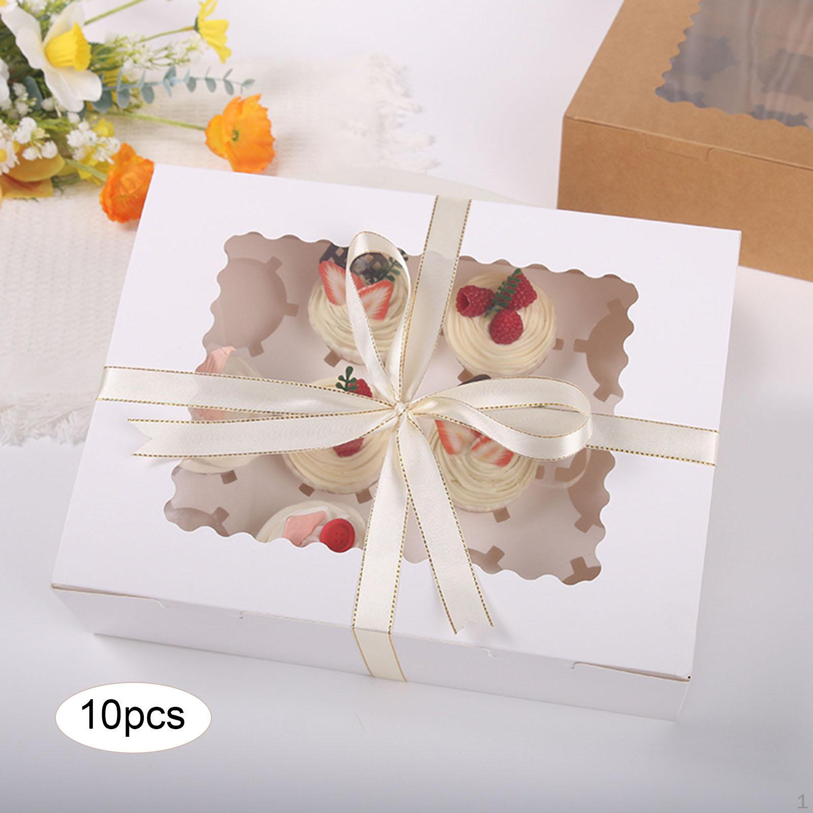 

Коробки для кексов по 10 штук, переноска для выпечки, упаковка из 12 штук, угощение white cardboard