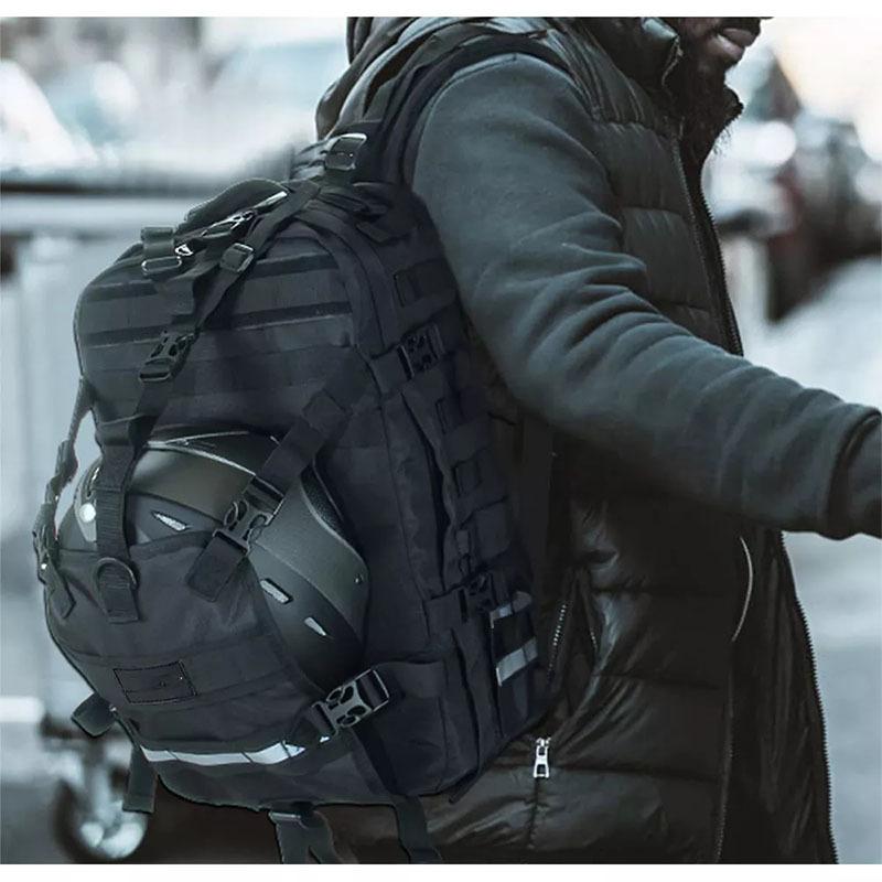 Helmet Backpack for Motorcycle Cycling, Large Capacity Waterproof Helmet Holder, Helmet Storage Bag School Hiking Backpack Expan