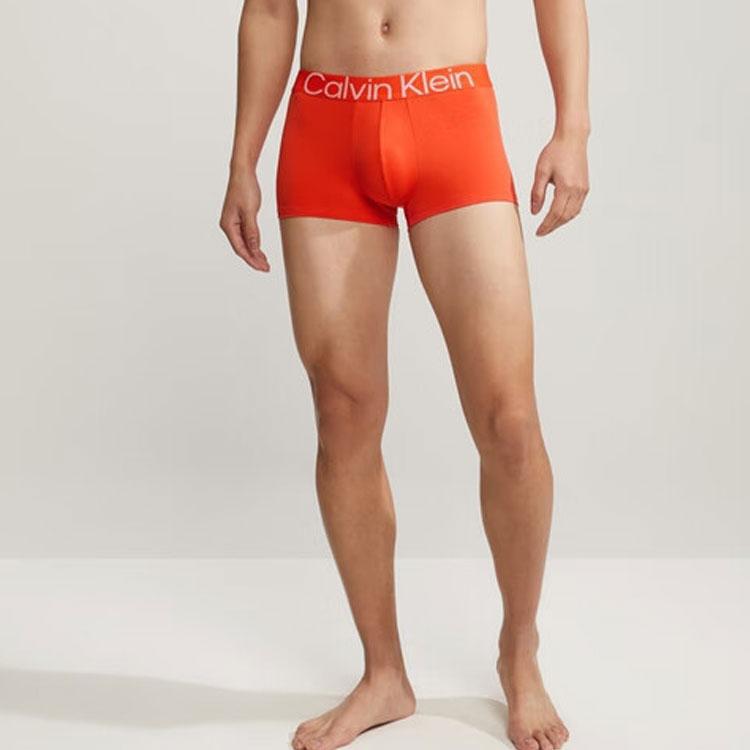 Calvin Klein Logo Embroidered Low-Rise Boxer Briefs Men underwear Vibrant-Orange NB3455-3CI