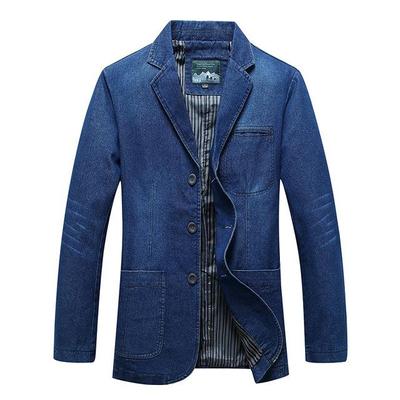 Men 'S New Clothes Three -Button Denim Blazer Casual Loose Youth Solid Color Denim Blazers