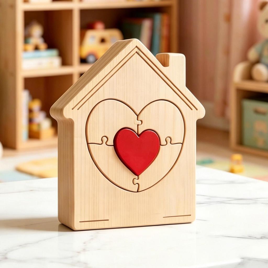 Desk Wood Statue Collectible Tabletop Ornament Desk House Shape Sculpture for Living Room Bedroom Study Dining Room RV