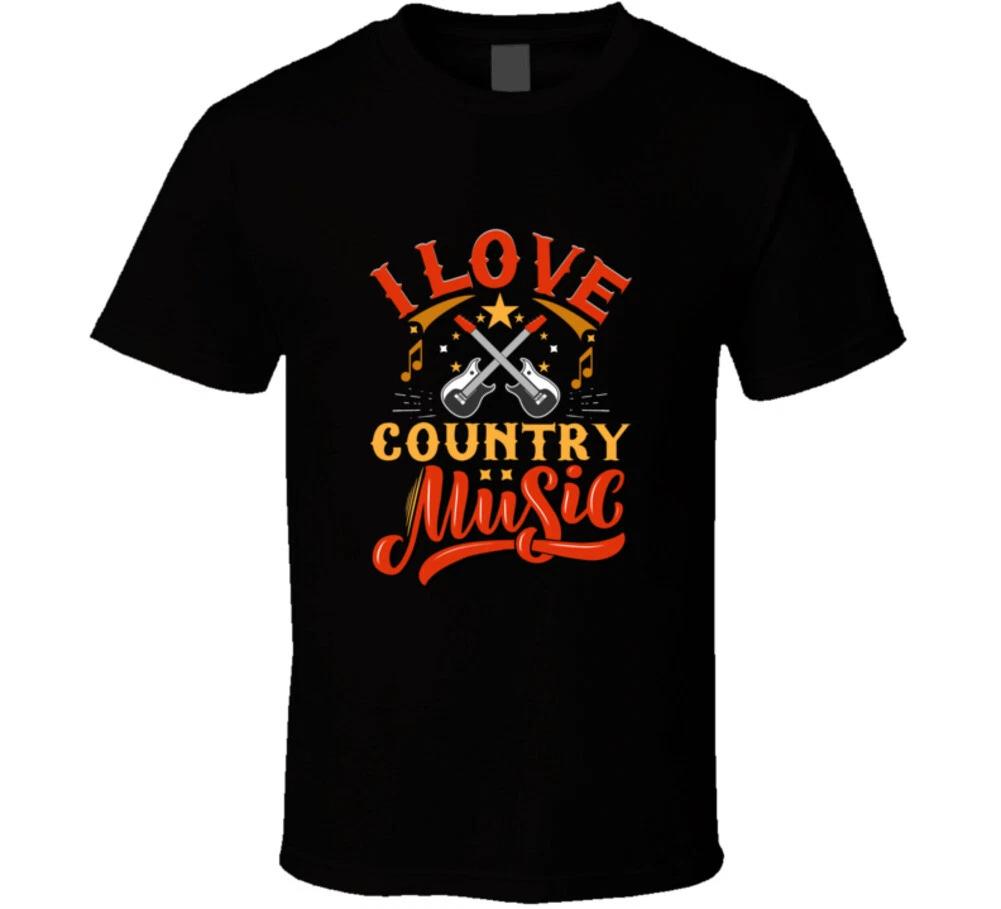 I Love Country Music Nashville Musician Guitar Gift T Shirt 4XL