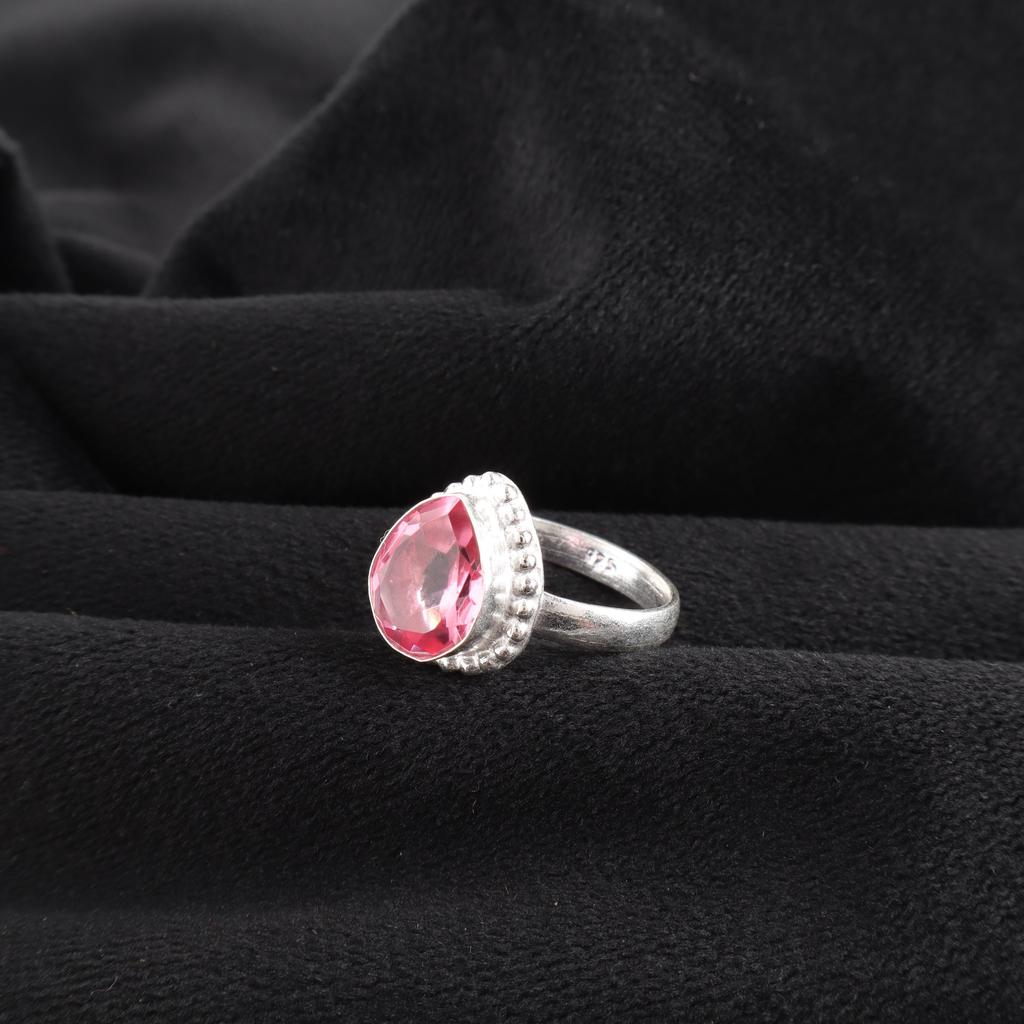 Pink Tourmaline Gemstone 925 Sterling Silver Handmade Jewelry Partywear Ring For Women RR-77-2