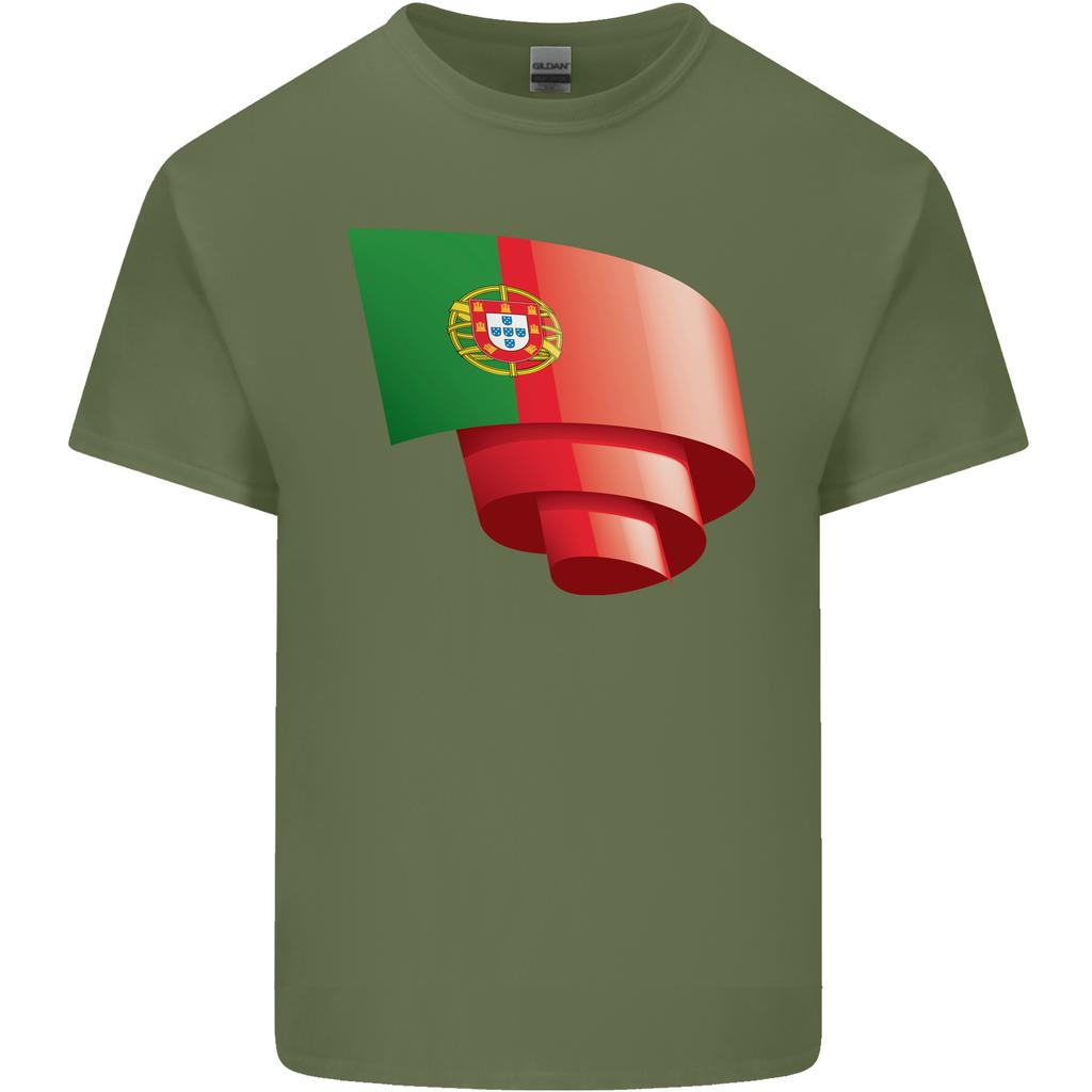 Curled Portugal Flag Portuguese Day Football Unisexs Light Cotton TShirt
