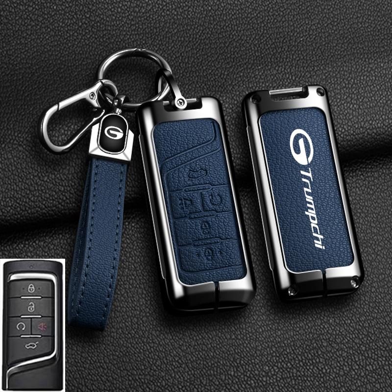 Auto Smart Key Fob Cover Case Fit For Gac Trumpchi Gs7 Gs8 Gm8 Gs5 Ga6 Gm6 Zinc Alloy Genuine Leather Key Fob Protect Mount Remote Automotive Auto