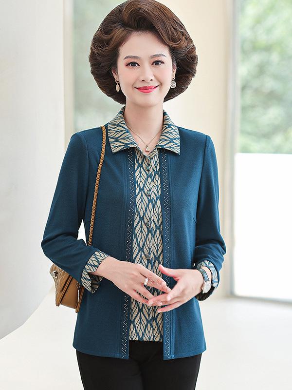 

Grandma-Style Spring Two-Piece Cardigan & Top Set for Women 4XL (150-165 jin) зелёный