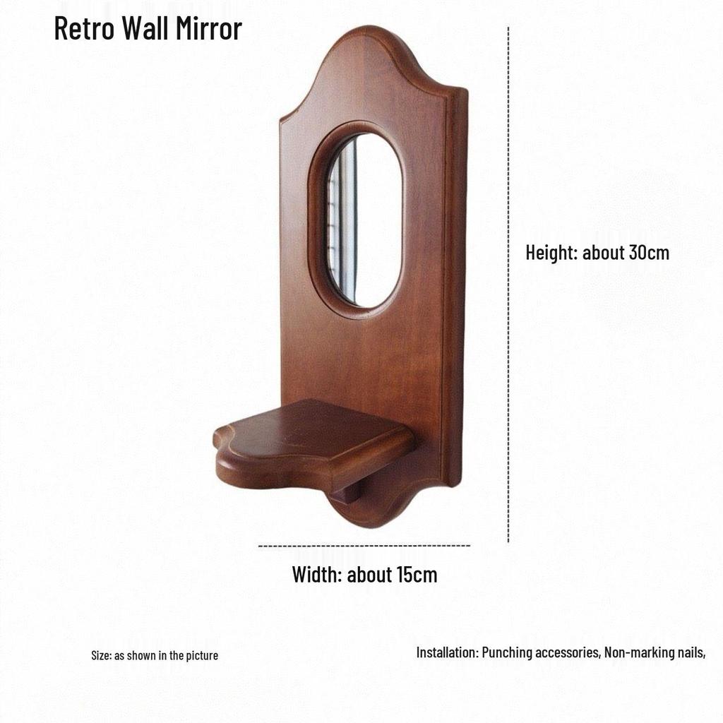 Mid-Century Retro Wall-Mounted Candle Holder & Mirror for Cafe or Restaurant Decor
