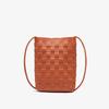 Korean Style 2023 Textured Woven Women's PU Shoulder Bucket Bag