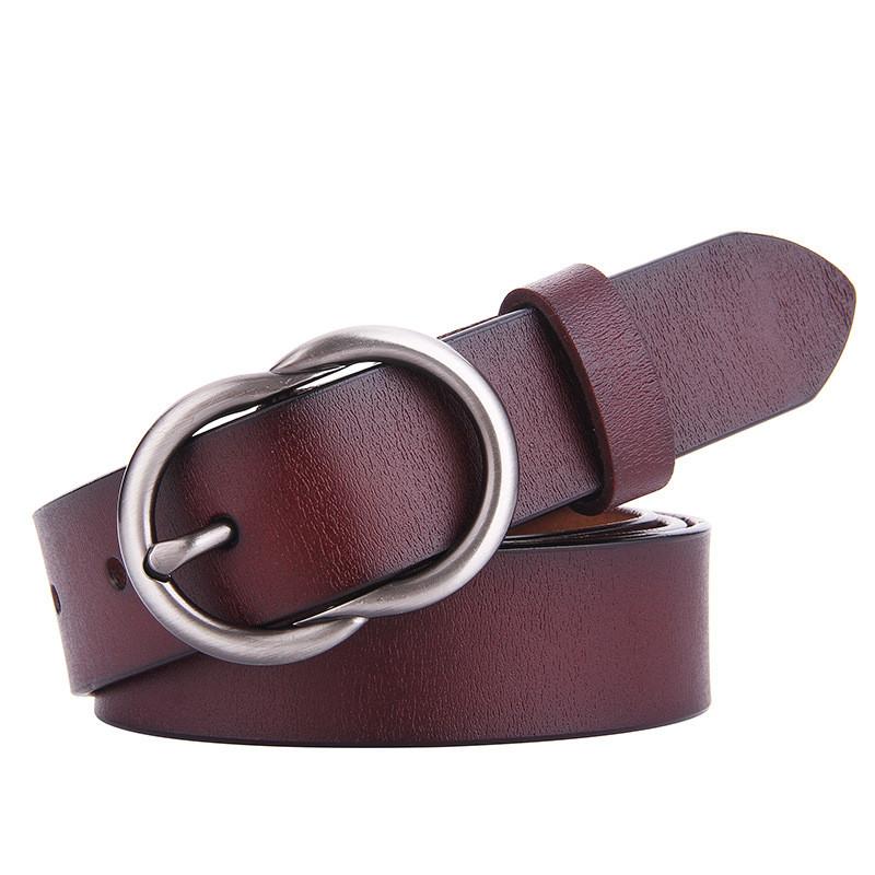 Two Layer Leather Womens Belt With Classic Pin Closure For Versatile Accessory