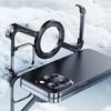 Z Shape Titanium Metal Magnetic Case for IPhone 15 14 13 Pro Max Rimless Aluminum Alloy Bumper 360° Rotation Holder Cover