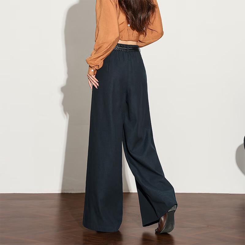 West Encounter Women's Retro Draped High-Waist Wide-Leg Pants