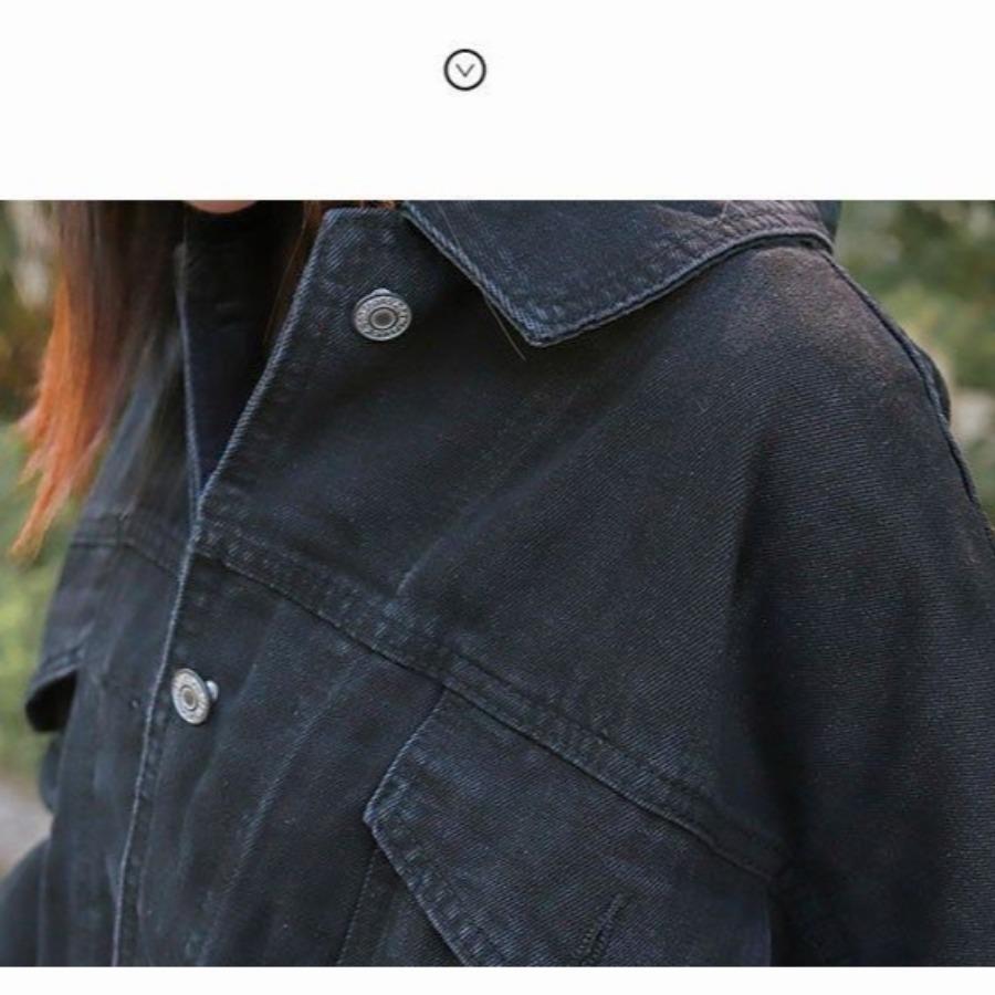 Cowboy Jacket for Female Spring Autumn Students Loose Black Versatile Denim Jacket Short Top for Women