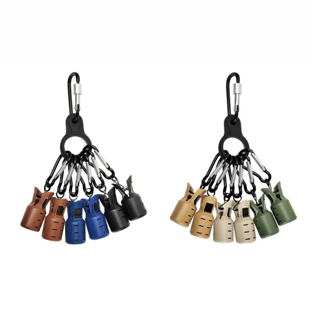 6pcs Kits Practical Webfoot Octopus Squid Jig With Carabiner Umbrella Egi Hooks Cover Bait Protector Fishing Accessories
