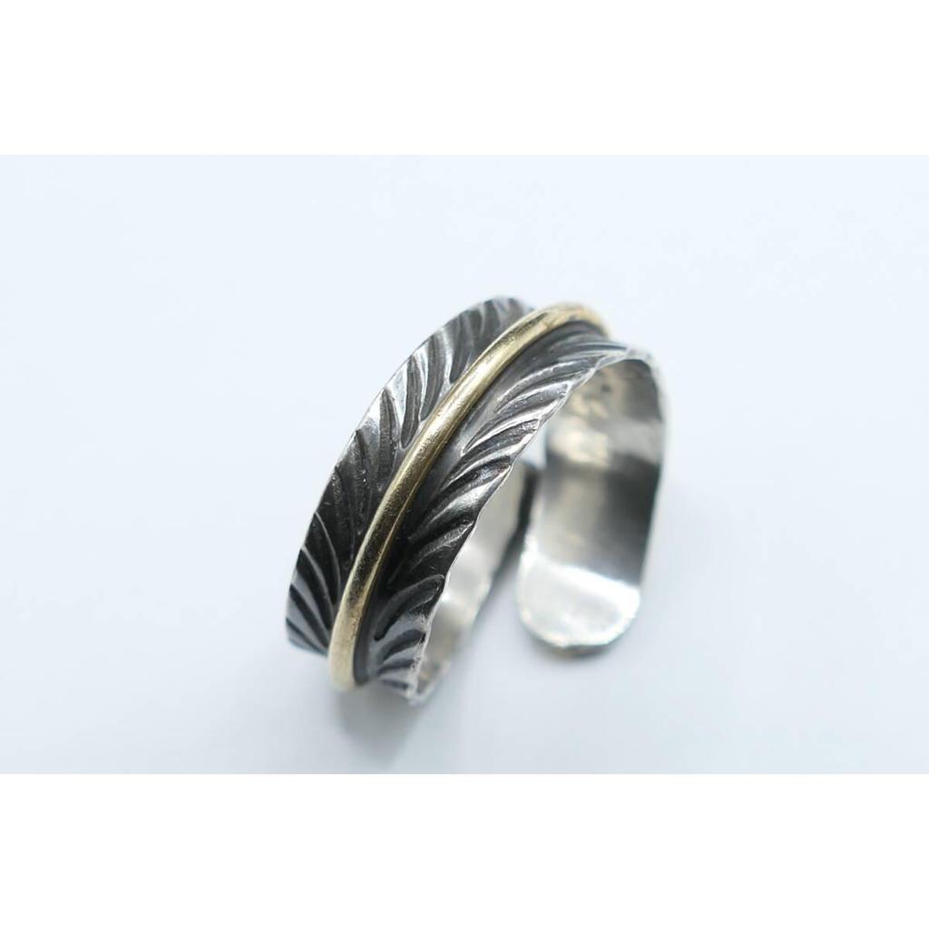 Used Unused No. 15 Navajo Turquoise Feather Ring Ring Free Size
