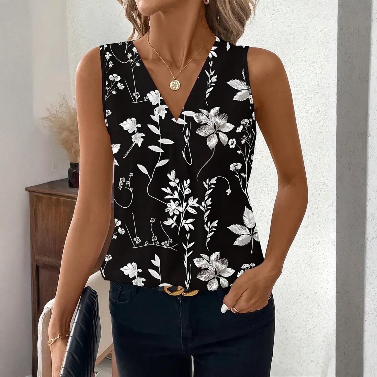 Womens Knit Sweater Tank Tops Casual Summer V Neck Loose Fit Sleeveless Camisole Shirts L чёрный