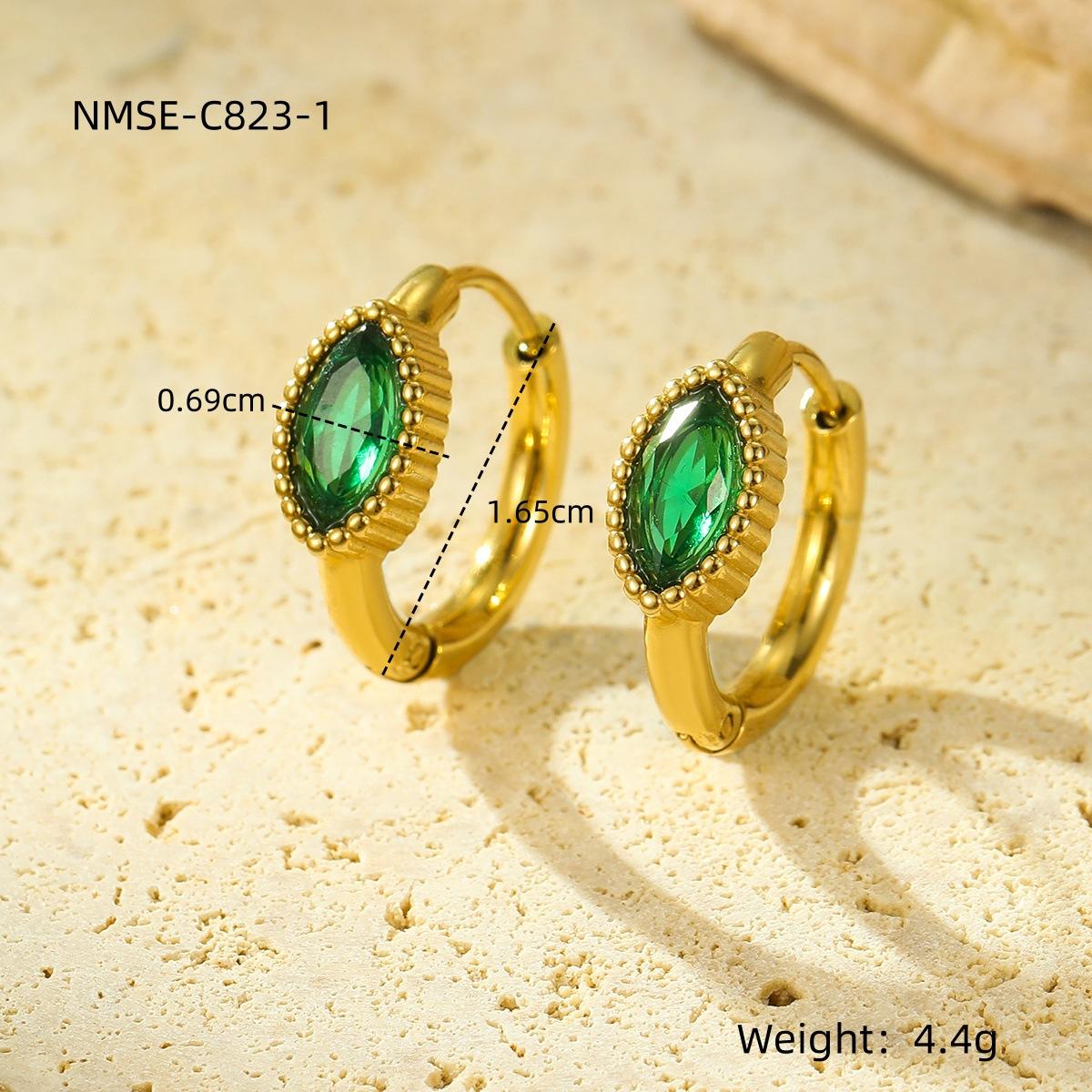 GEMCHIC Women s Fashion Geometric Cubic Zirconia Ear Cuff Earrings 18K Gold Plated Stainless Steel Stud Earrings for Women Trendy Elegant Daily Wear
