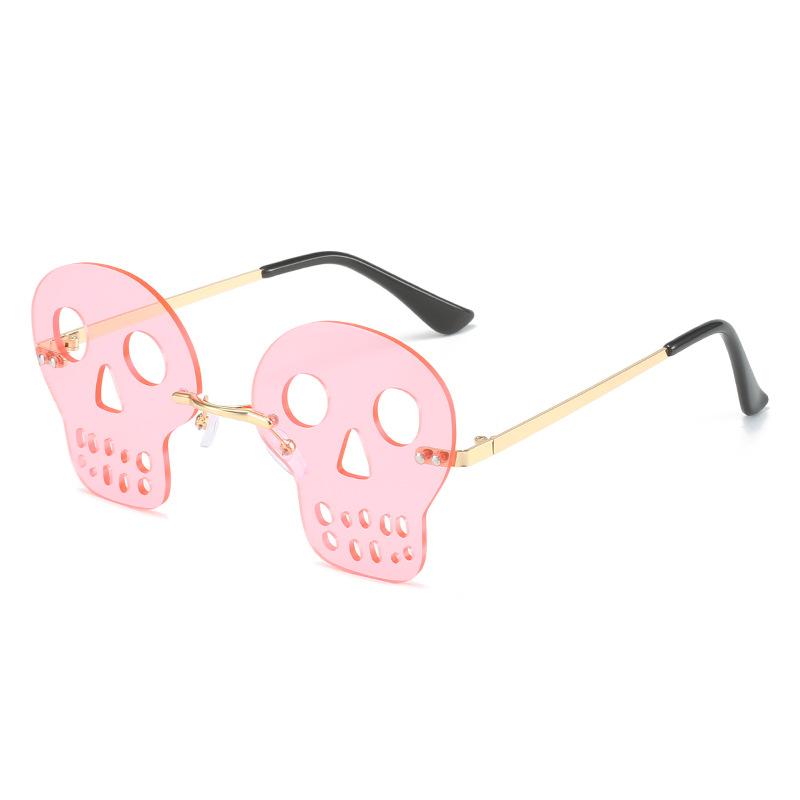 Halloween Frameless Skull Funny Sunglasses Party Prom Men'S And Women'S Sunglasses Hip Hop Glasses