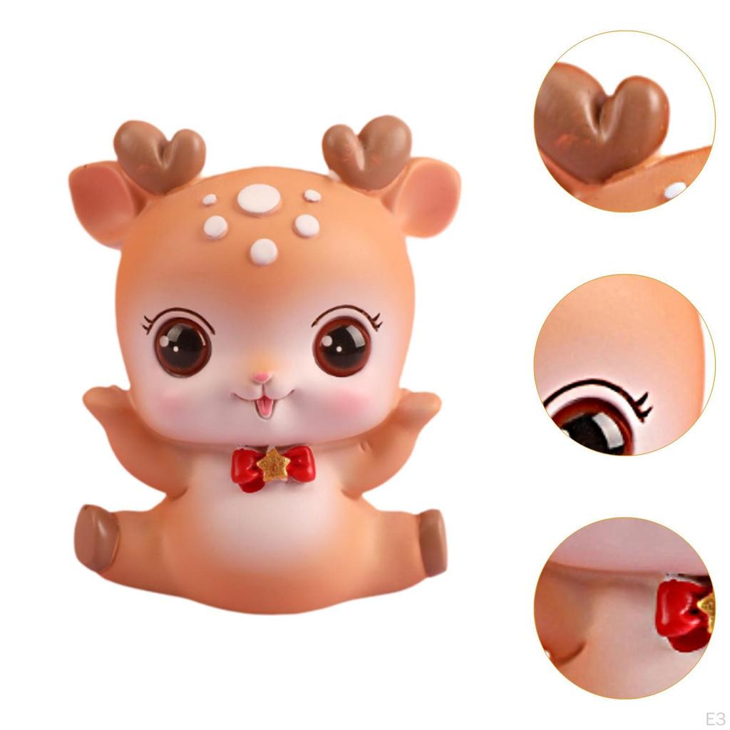 Deer Miniature Figurine Desktop Ornament for Entrance Fireplace Cabinet Style A