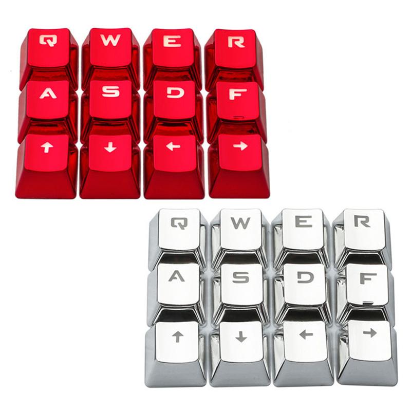 Clearance Sale 12 Keys Electroplated Backlight Keycap PBT Backlit Translucent Metallic Mechanical Keycaps for Cherry MX Keyboard