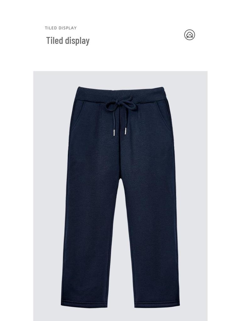 Kids' Navy Blue Fleece Sports Pants - Thick, Grey, Lambswool, Primary School Uniform Pants for Autumn/Winter