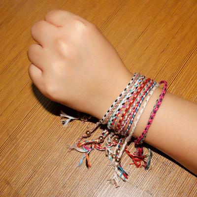 Bead For Women Colorful Girls Braid Hand Rope Woven Bracelet Fashion Accessories Polyester Thread