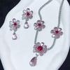 European & American Zirconia Flower Necklace Set - Luxury Cold Style Clavicle Chain Jewelry